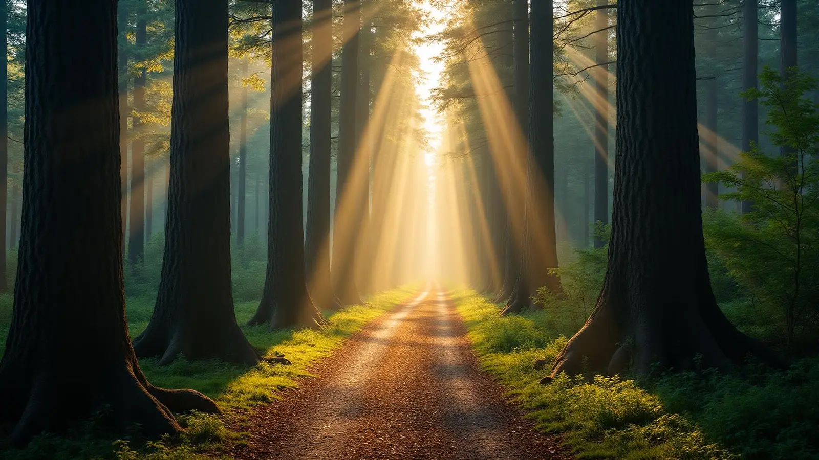 Sunlit Swedish forest